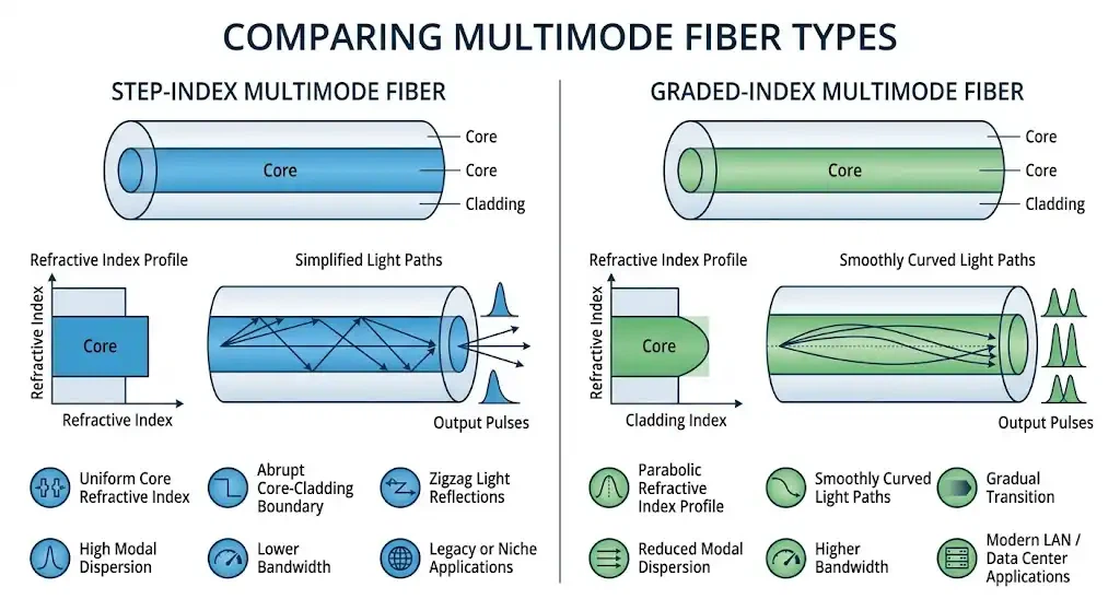 Korak-Index vs Graded-Index Fiber: Što je bolje?